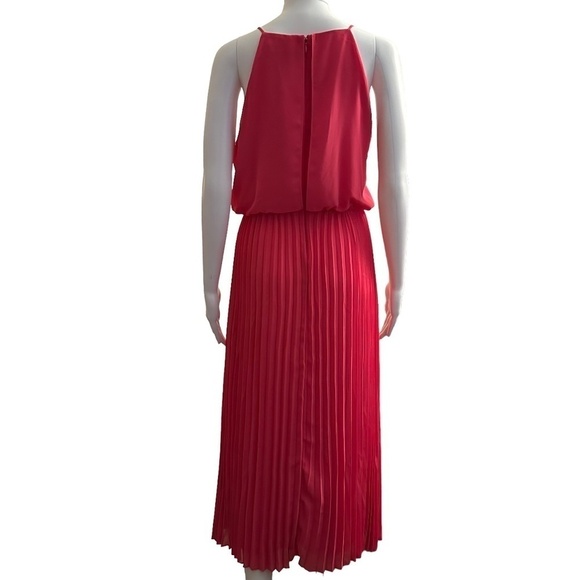 Sam Edelman Women's Size 2 Pleated Maxi Sleeveless Pretty Pink Chiffon Dress NEW - Picture 4 of 16